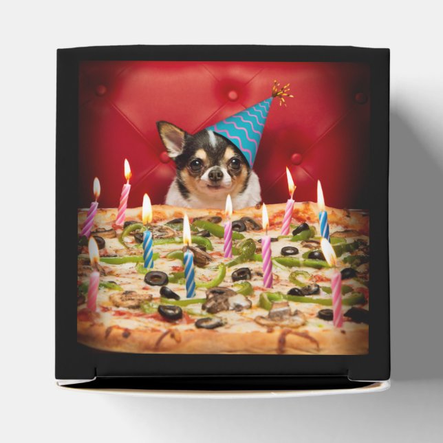 Chihuahua Birthday Pizza Pie Favor Box (Top)