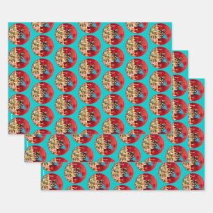 Chihuahua Birthday Pizza Pie Wrapping Paper Sheet