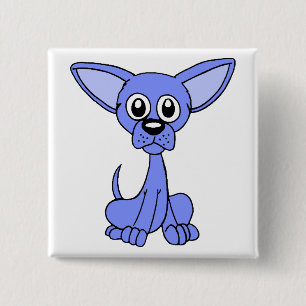Chihuahua Blue 2 Inch Square Button