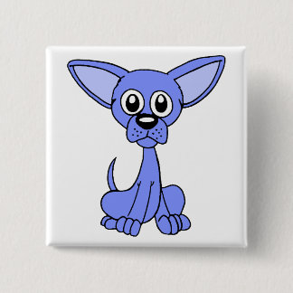 Chihuahua Blue 2 Inch Square Button