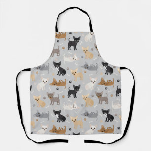Chihuahua Bones and Paws Grey Apron