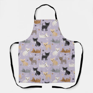 Chihuahua Bones and Paws Purple Apron