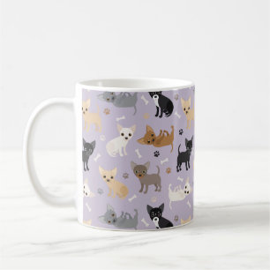 Chihuahua Bones and Paws Purple Coffee Mug