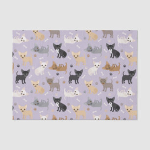 Chihuahua Bones and Paws Purple Tissue Paper