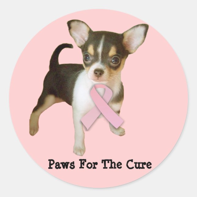 Chihuahua Breast Cancer Sticker (Front)