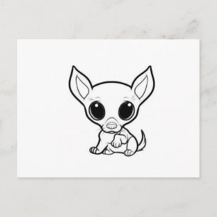 chihuahua cartoon skeleton postcard