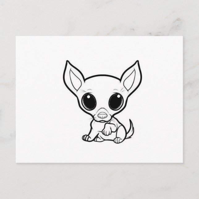 chihuahua cartoon skeleton postcard (Front)