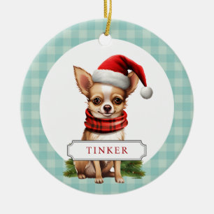 Chihuahua Ceramic Circle Ornament