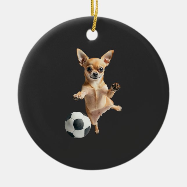 Chihuahua  ceramic ornament (Front)