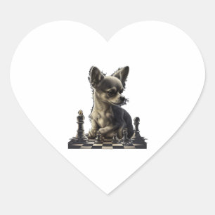 Chihuahua Chess Chess Player Board Queen Heart Sticker