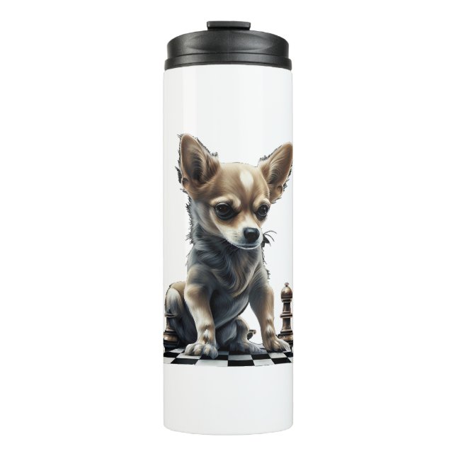 Chihuahua  Chess  Chess Player  Board  Queen   Thermal Tumbler (Front)