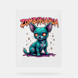 Chihuahua Chi Chichi Chiwawa Zombie Dog Halloween  Acrylic Sign