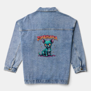Chihuahua Chi Chichi Chiwawa Zombie Dog Halloween Denim Jacket