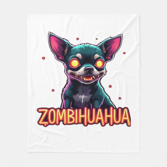Chihuahua Chi Chichi Chiwawa Zombie Dog Halloween  Fleece Blanket (Front)