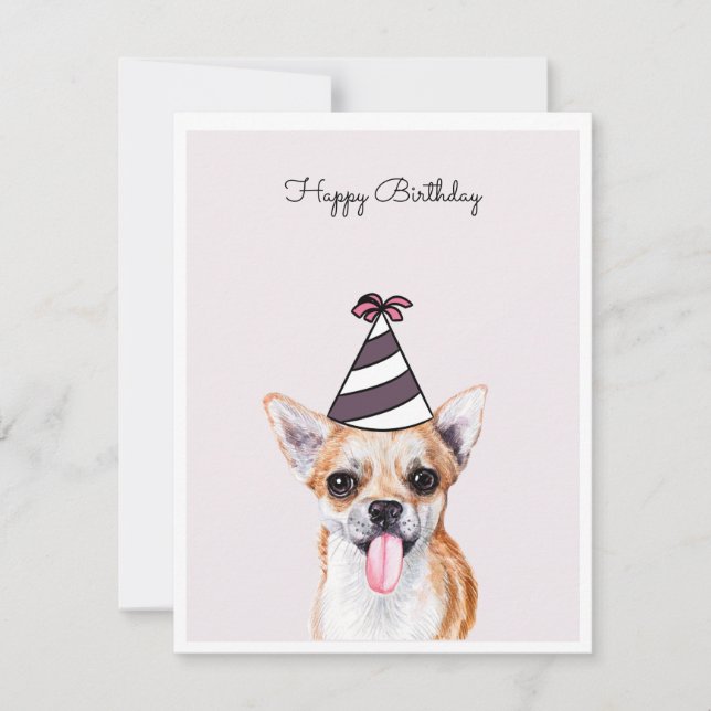 Chihuahua Chien avec carte Casquette de fête (Devant)