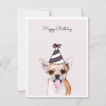 Chihuahua Chien avec carte Casquette de fête