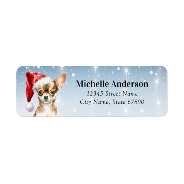 Chihuahua Chien de Noël Retourner l'adresse Étique (Devant)