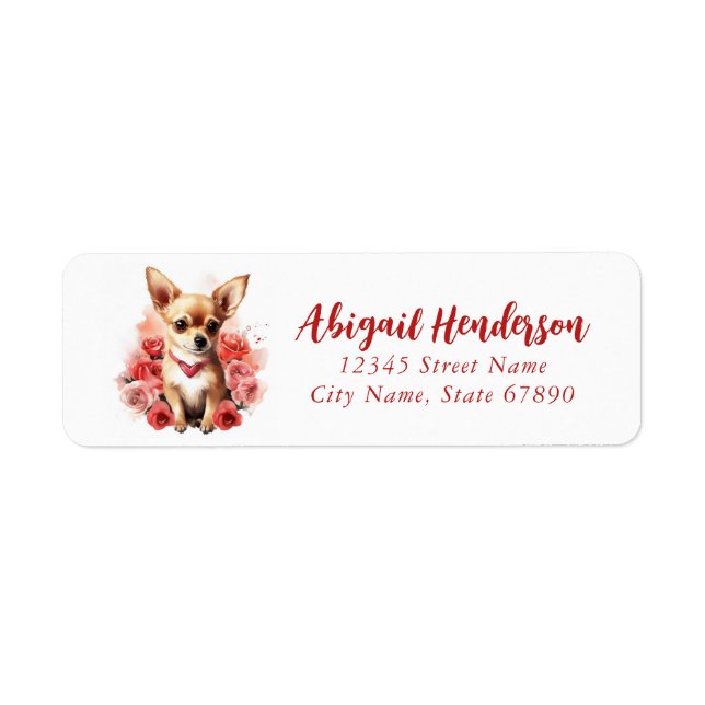 Chihuahua Chien Retourner l'adresse Étiquettes (Devant)