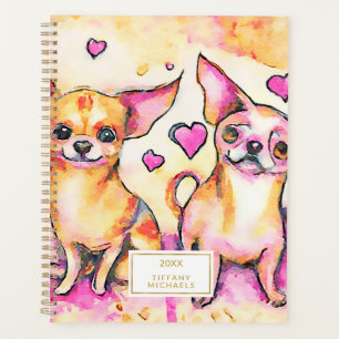 Chihuahua Chiens Abstraits mignons en Aquarelle d'