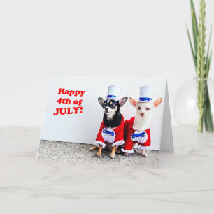 Chihuahua chippies 4 juillet Carte de vacances pli