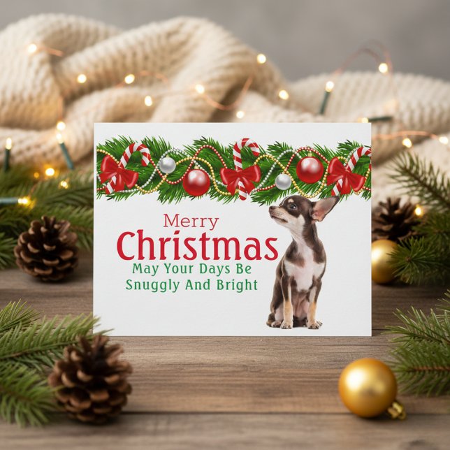Chihuahua Christmas Card (Chihuahua Christmas Holiday Postcard)