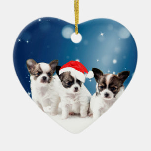 Chihuahua Christmas Ceramic Ornament