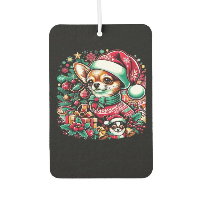 Chihuahua Christmas Cheer! Classic T-Shirt Air Freshener (Front)