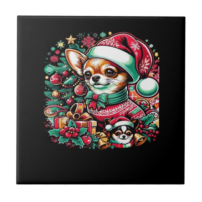 Chihuahua Christmas Cheer! Classic T-Shirt Tile (Front)
