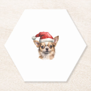 Chihuahua Christmas Dog Paper Coaster
