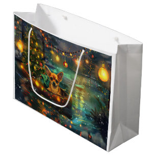 Chihuahua Christmas Festive Voyage Large Gift Bag