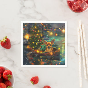 Chihuahua Christmas Festive Voyage Napkin