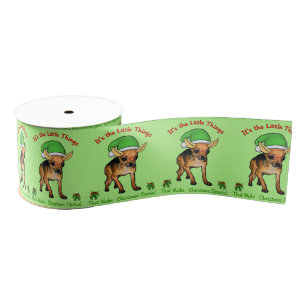 Chihuahua Christmas Grosgrain Ribbon