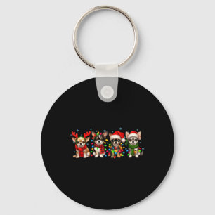 Chihuahua Christmas Keychain