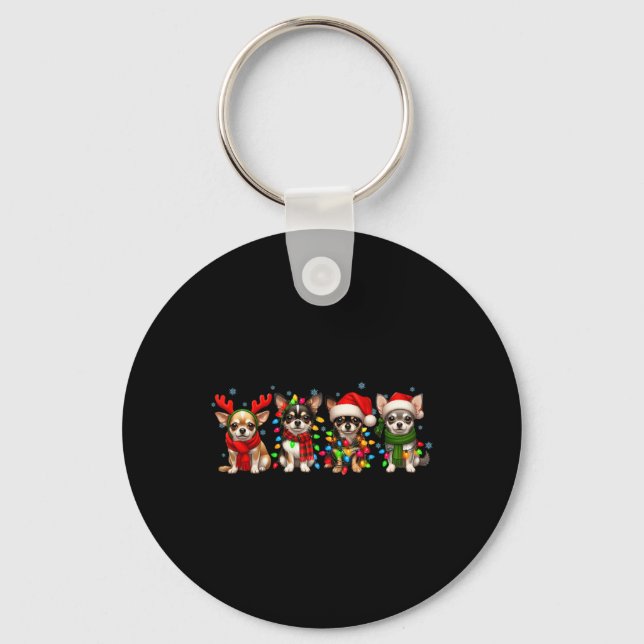 Chihuahua Christmas  Keychain (Front)