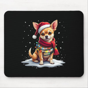 Chihuahua Christmas Light Funny Dog Xmas Tree  Mouse Pad