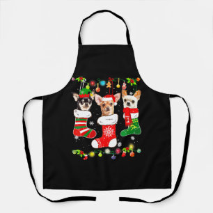 Chihuahua Christmas Lights Apron