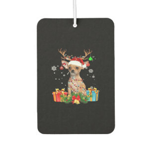 Chihuahua Christmas Lights Santa Oversized T-Shirt Air Freshener