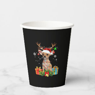 Chihuahua Christmas Lights Santa Oversized T-Shirt Paper Cups