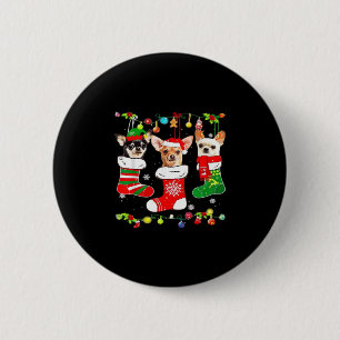 Chihuahua Christmas Lights Xmas Dog Classic T-Shir 2 Inch Round Button