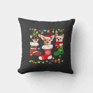 Chihuahua Christmas Lights Xmas Dog Classic T-Shir Throw Pillow
