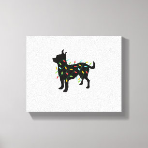 Chihuahua Christmas Lights Xmas Gift for Dog Lover Canvas Print
