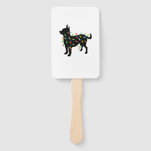 Chihuahua Christmas Lights Xmas Gift for Dog Lover Hand Fan