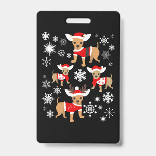 Chihuahua Christmas Lover Badge