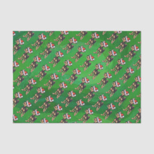 Chihuahua Christmas On Green Tissue Paper