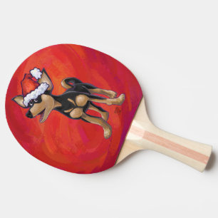 Chihuahua Christmas On Red Ping Pong Paddle