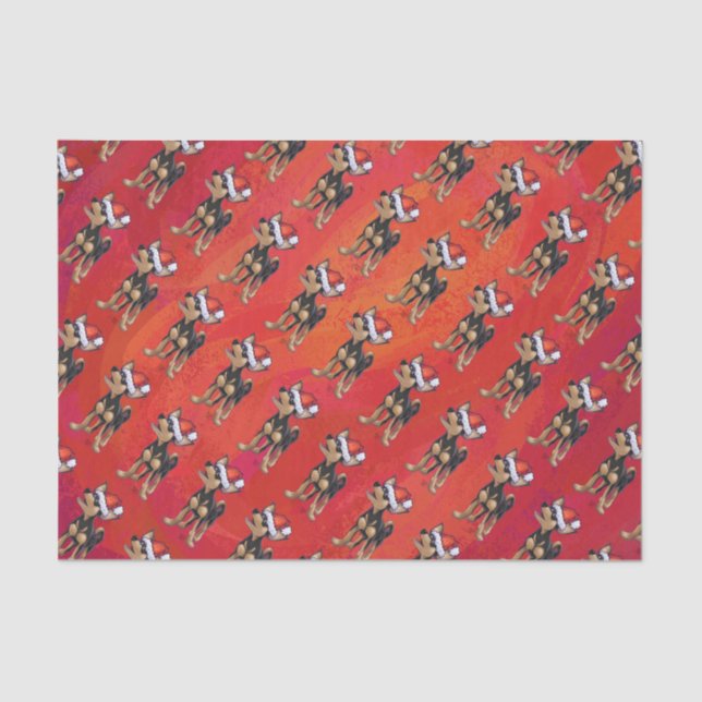 Chihuahua Christmas On Red Tissue Paper (Front)