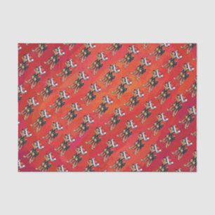 Chihuahua Christmas On Red Tissue Paper