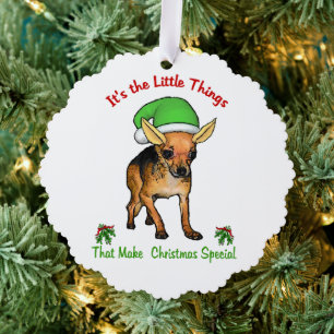 Chihuahua  Christmas Ornament Card