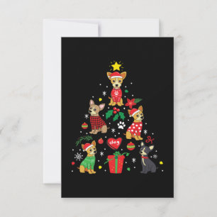 Chihuahua Christmas Ornament Tree Thank You Card