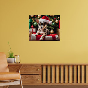 Chihuahua Christmas Puppy Poster